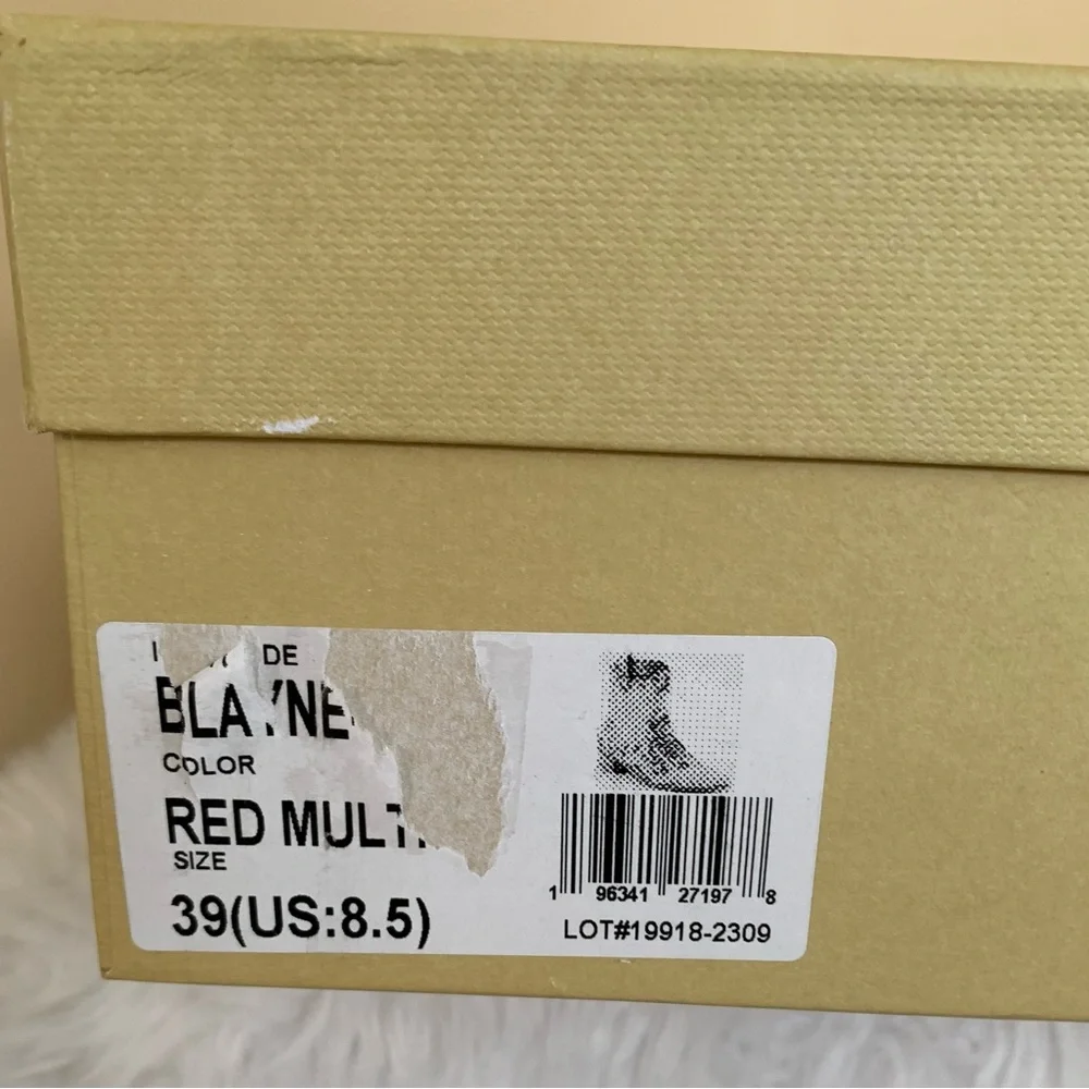 L’Artiste Blane Pale grey, red floral Suede western style boot in size 8… - Picture 6 of 10